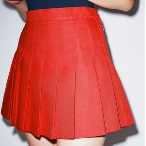 American Apparel Orange Gabardine Tennis Skirt